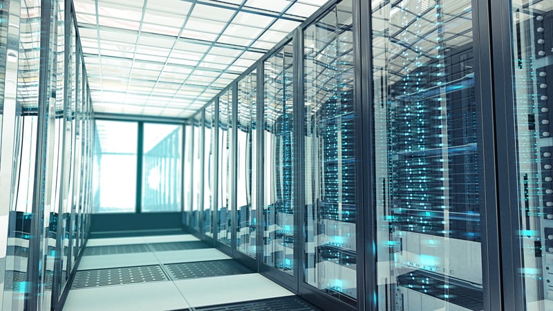Data Center Server Room Bluelight